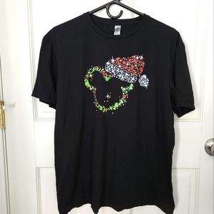 Boy Christmas Mouse, Mikey Mouse Wearing a Santa Hat L